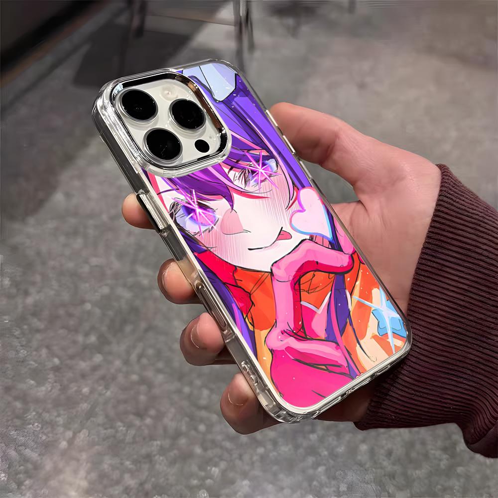 Oshi No Ko Anime Ai Hoshino Phone Case For IPhone 17 Air 16 E 15 14 13 12 11 Plus Pro Max Electroplated Transparent Soft Shell
