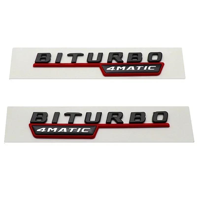 2pcs Car Fender Side Emblem Sticker Body Badge for Mercedes Benz BITURBO 4MATIC 2017-2021 W221 W212 W205 W211 W210 GLC B200 AT1