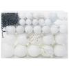 Christmas Ornament Set with 150 LEDs 61 pcs White Plastic