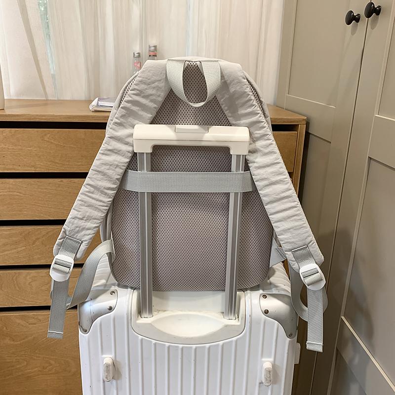 Student Schoolbag Women's Solid Color Computer Travel Backpack Large Capacity Backpack