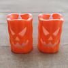 Bougie d'Halloween sans flamme avec lumière LED, Design Visage de Fantôme Citrouille Crâne Sécurisée à Piles Décoration Intérieur Extérieur pour Fête Maison Hantée