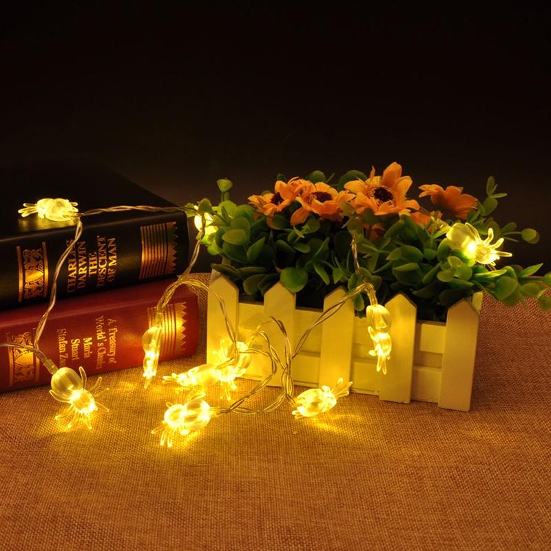 String Led Halloween Lights Pumpkins Spiders Skeleton Window Decor Lights Fairy