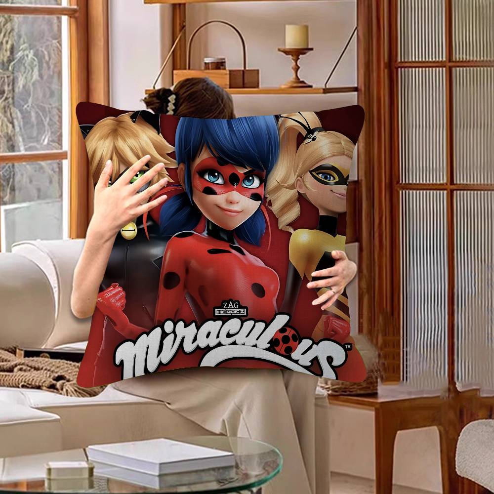 Cartoon Characters L-Ladybugs Cute Office Cushion Pillowcase Car Cushion Cover45X45CM Lumbar Pillowcase Sofa Pillowcover