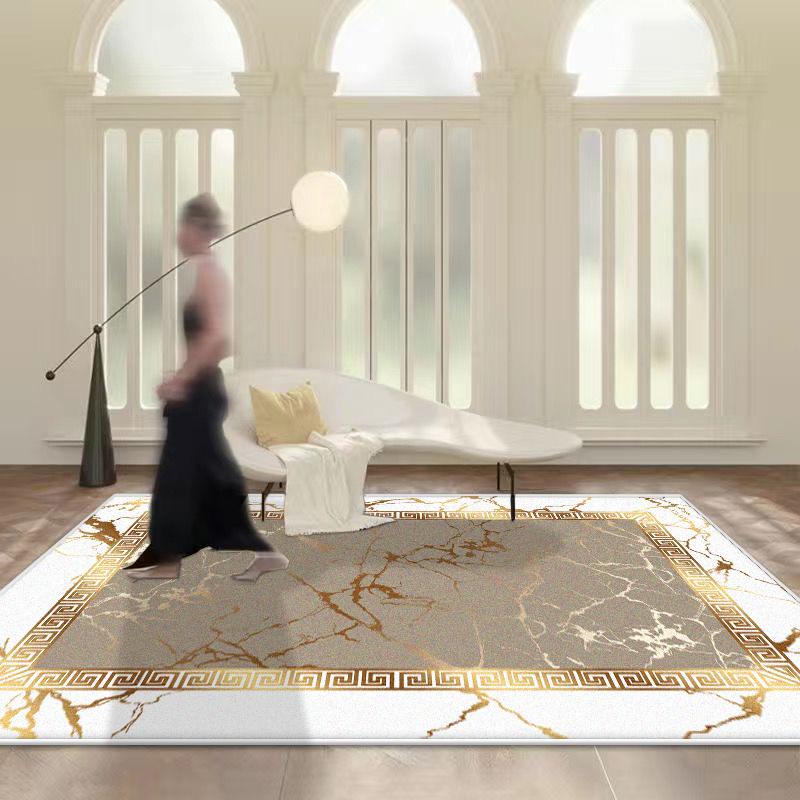 Tapete de Luxo Estilo Chinês para Decoração de Sala de Estar Área do Sofá de Casa Tapete Antiderrapante Fácil de Limpar Quarto Lateral da Cama Tapete de Chão Peludo