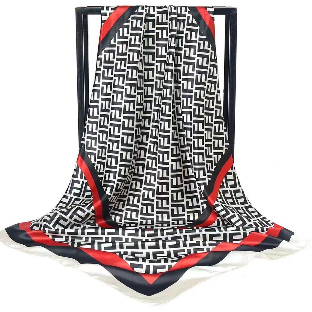 Pañuelos Cuadrados 90 Pañuelo de Satén Pañuelo de Seda Simulada Moda Pañuelo de Seda Versátil Tendencia Madre Pañuelo Cuadrado Pañuelo
