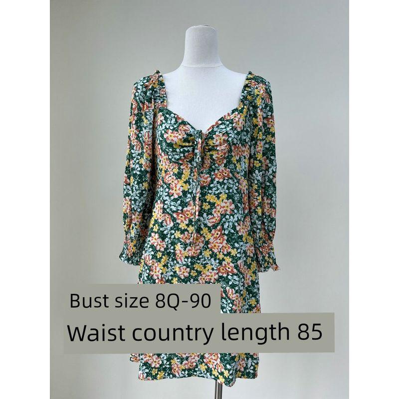 2025 Summer New Foreign Trade Original Garment Niche Design Floral Commuter Temperament Color Dress 9