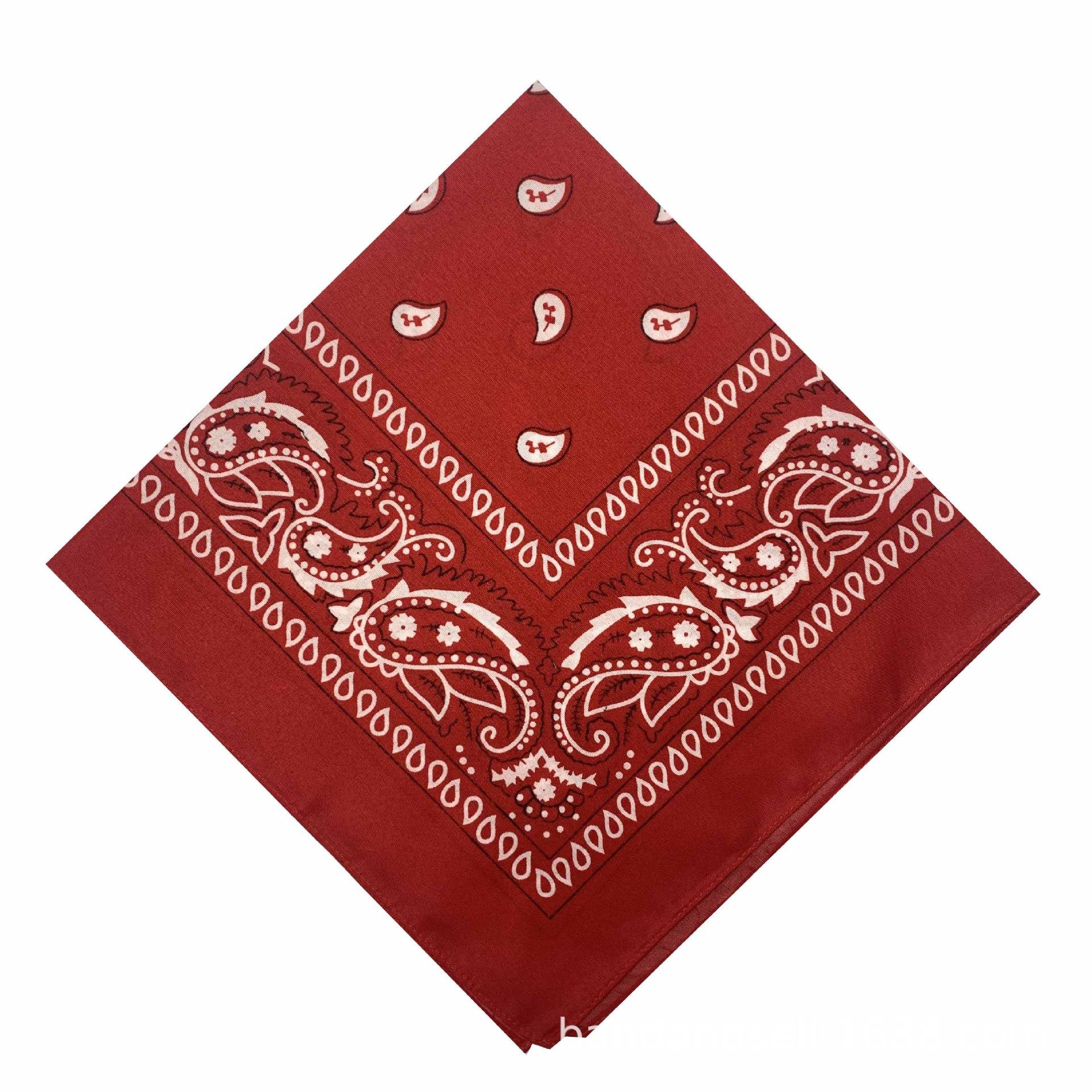 

Hee Cashew Hiphop Headscarf Female Versatile Cotton Hip-hop Retro Headband Decorative Polyester Small Square Scarf S красный
