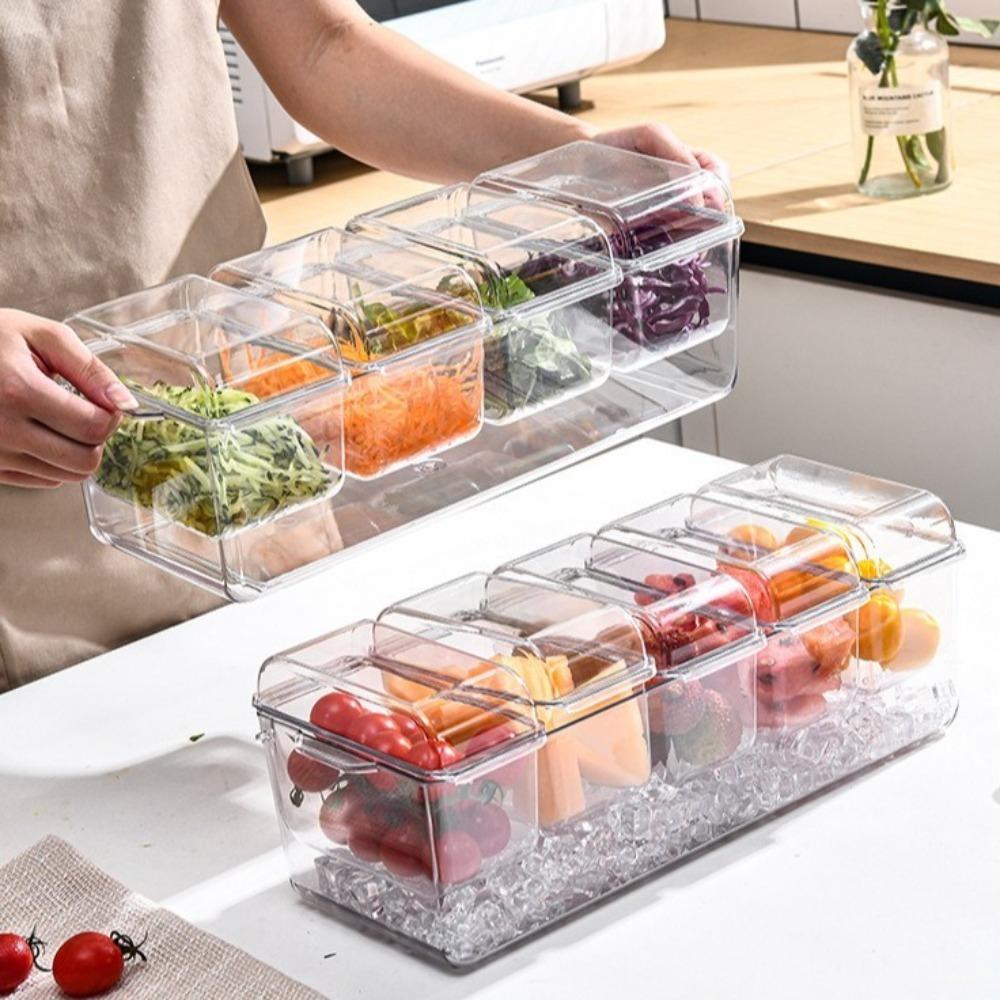 Detachable Fresh Iced Box Transparent Fridge Fruit Box Chilled Fruit Fresh-keeping Box
