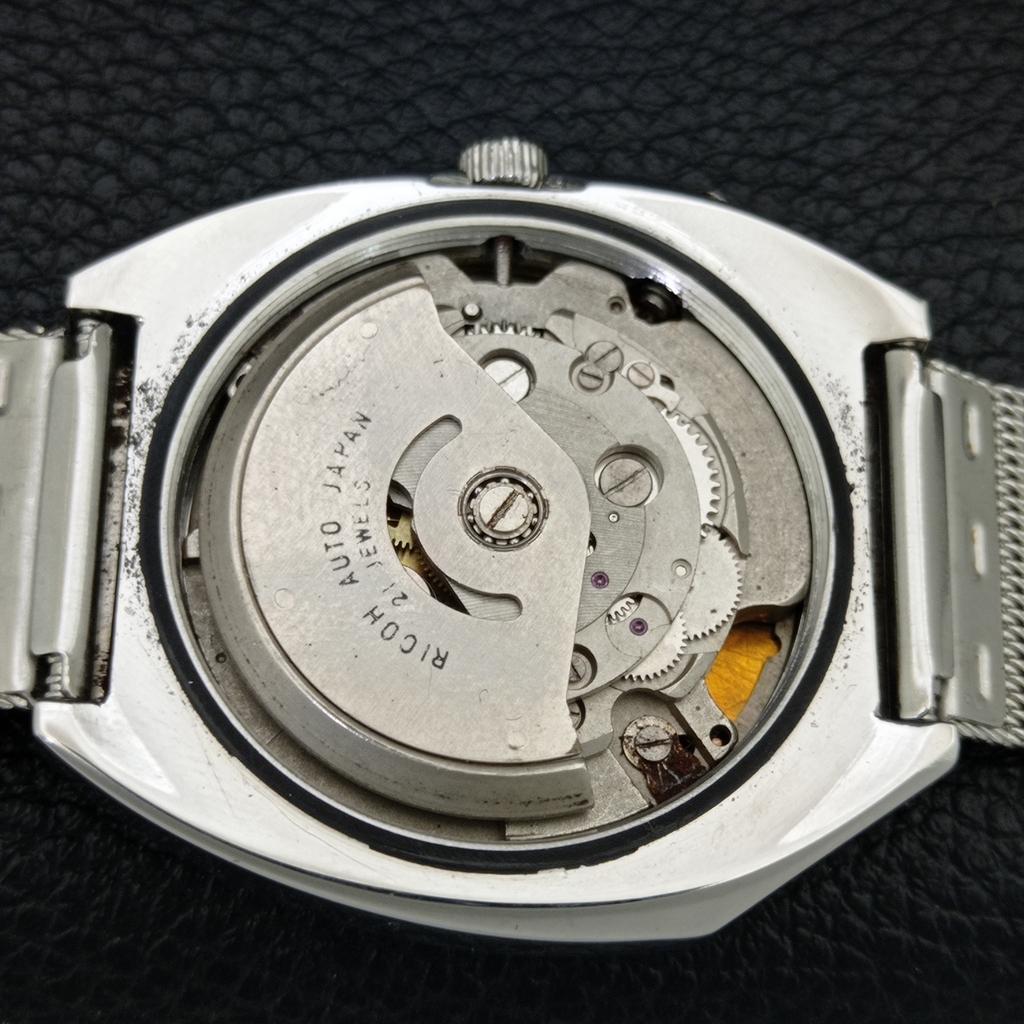 VINTAGE RICOH R31 AUTOMATIC JAPAN MENS BLACK COLOR DIAL WATCH a707929-1