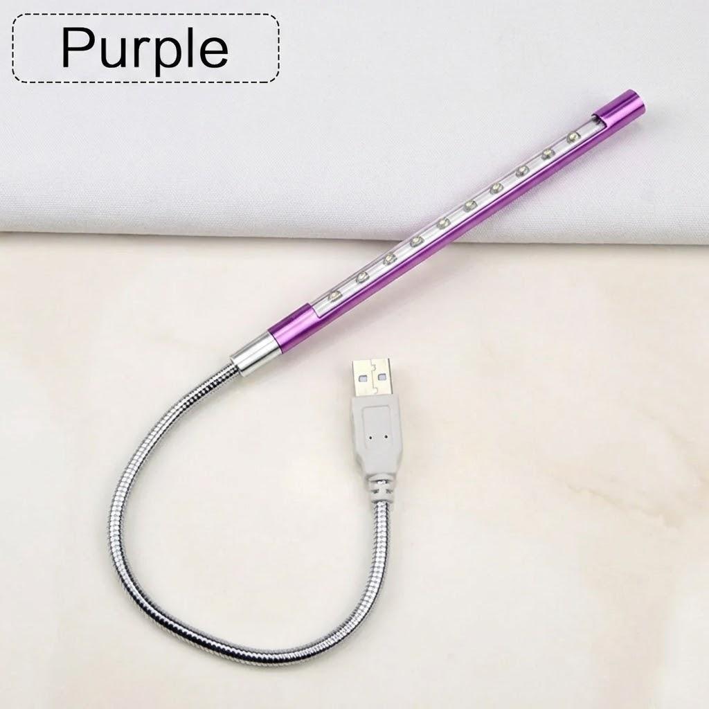 

USB Light 10 LED Mini Flexible Metal Lamp for Book Reading Notebook Laptop PC Computer Desk Light