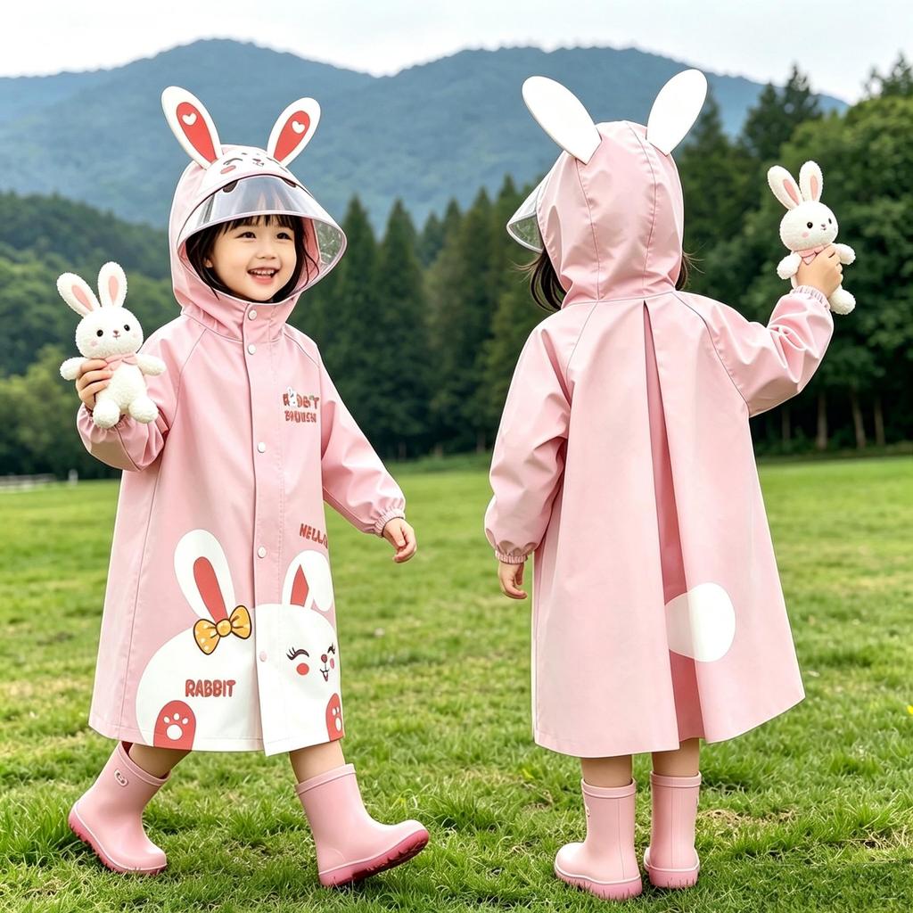 Kids' Cartoon Raincoat - Cute, Waterproof, Outdoor Rain Cape for Boys and Girls in Kindergarten and Primary School
