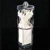 1Pc Acrylic Comestic Plastic Round Box Cotton Pad Swabs Makeup Storage Case