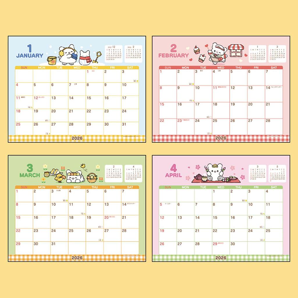 Sanrio 2026 Hanamaru Obake Paper Desktop Ring Calendar (622206)