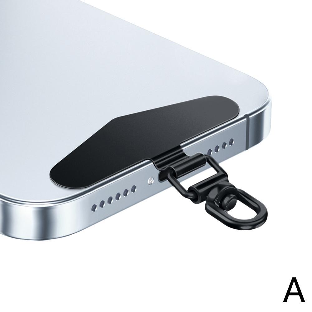 

Модернизированный вращающийся на 360 градусов стальной телефонный шнурок для мобильного телефона защитная металлическая прокладка K6K2 black-1pcs