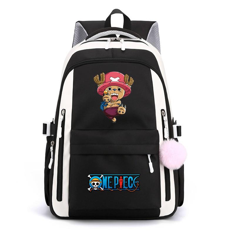 One Piece Anime Super Novice Luffy Printed Canvas School Backpack Teens High Capacity Travel Bag