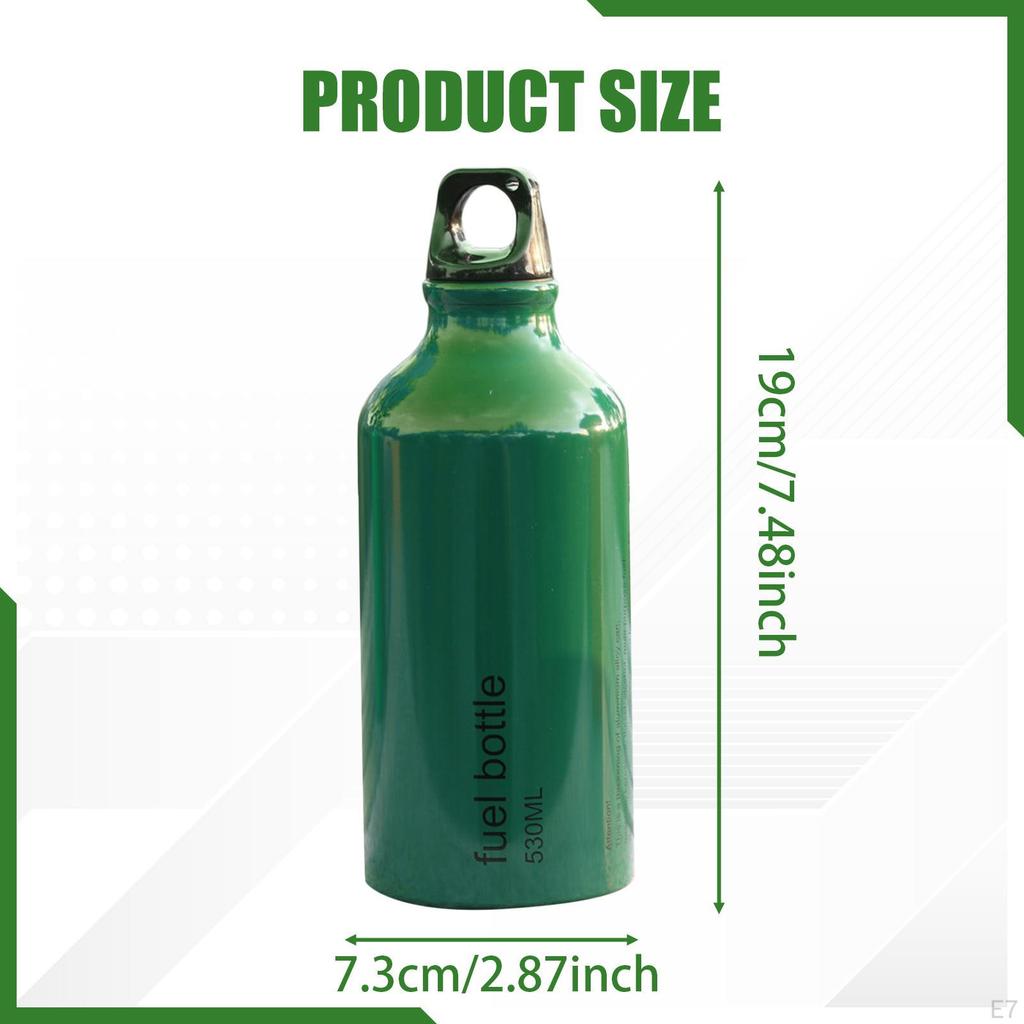 530ml Empty Bottle, Small Lightweight Aluminum Fuel Oil Storage Bottle for Camping, Hiking