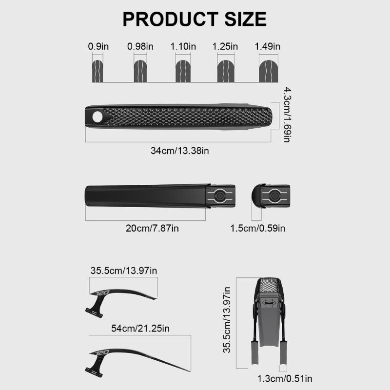 Adjustable Mountain Bike Hard Shells Mudguard Bicycles Cycling Front/Rear Mud Guards Quickly Release Wide Bike Mudguard