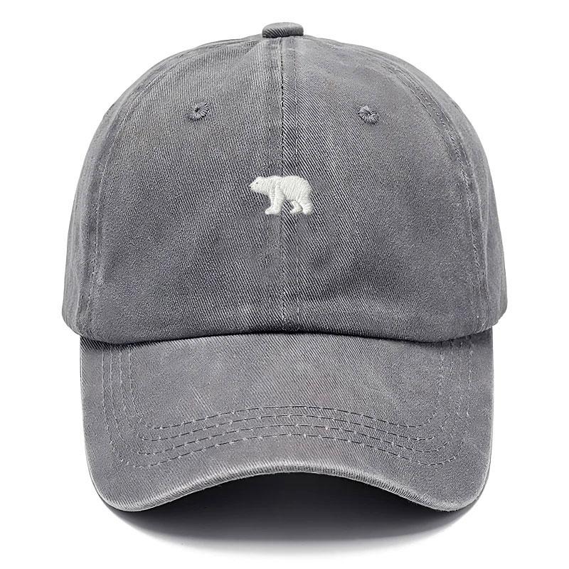 Polar Bear Washed Cotton Baseball Cap For Unisex Women Animal Embroidery Unisex Soft Gorra Casquette Vintage Trucker Dad Hats