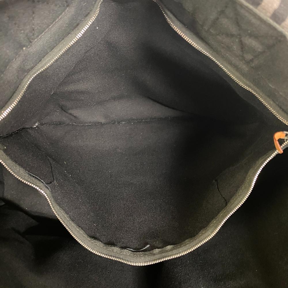 Hermes Stripe Canvas Fool Toe Tote GM Tote Bag Black Canvas Unisex Used