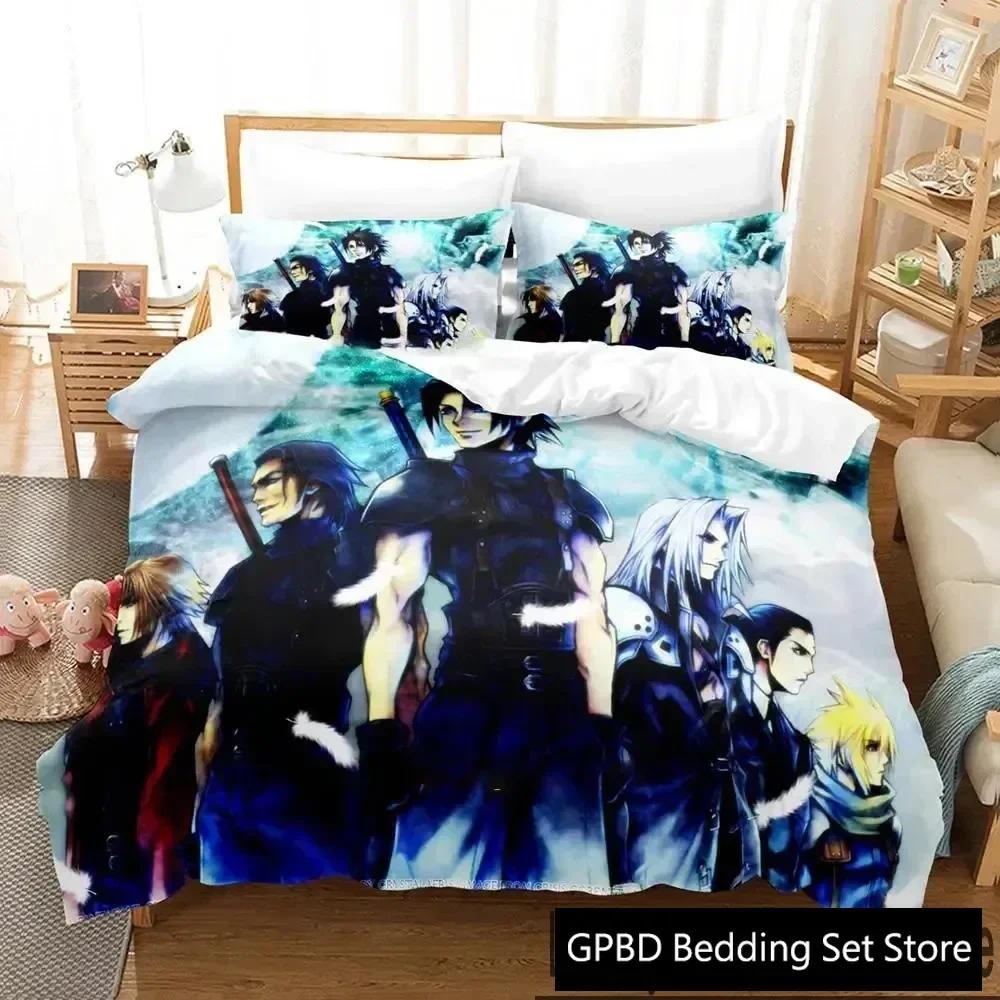 3D Print Game Crisis Core Final Fantasy Vii Bedding Set Boys Girls Twin Queen King Size Duvet Cover Pillowcase Bed Boys Adult