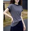 Demana Women's Striped Cotton Blend T-shirt