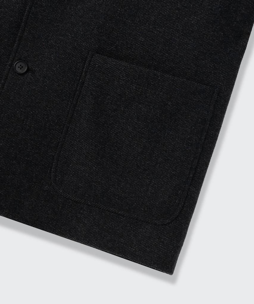 Musinsa Standard Wool Blend Traditional Out-Pocket Blazer [Charcoal Grey]