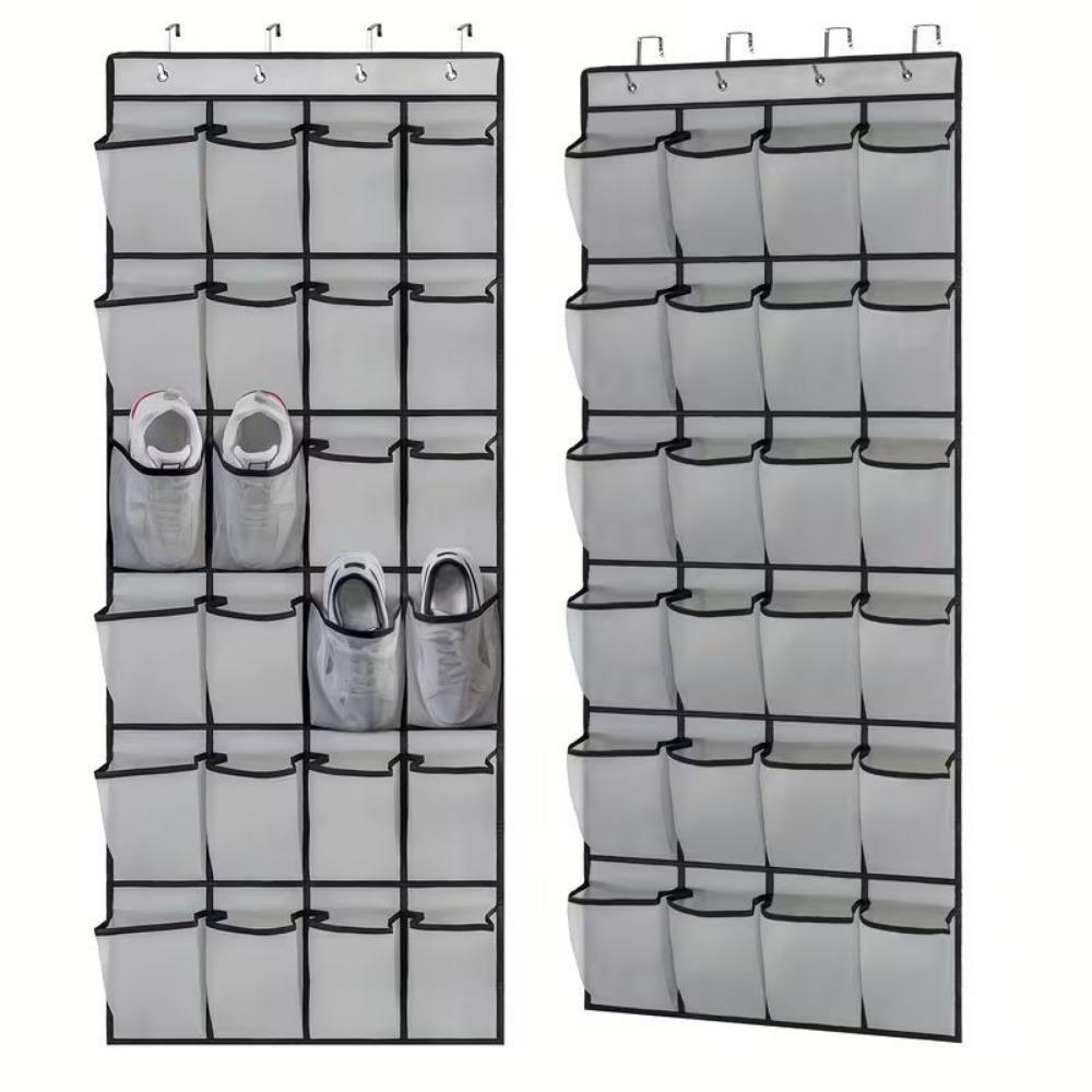 Breathable Over The Door Shoe Organizer Mesh Pockets Hanging Shoe Rack  Door Behind