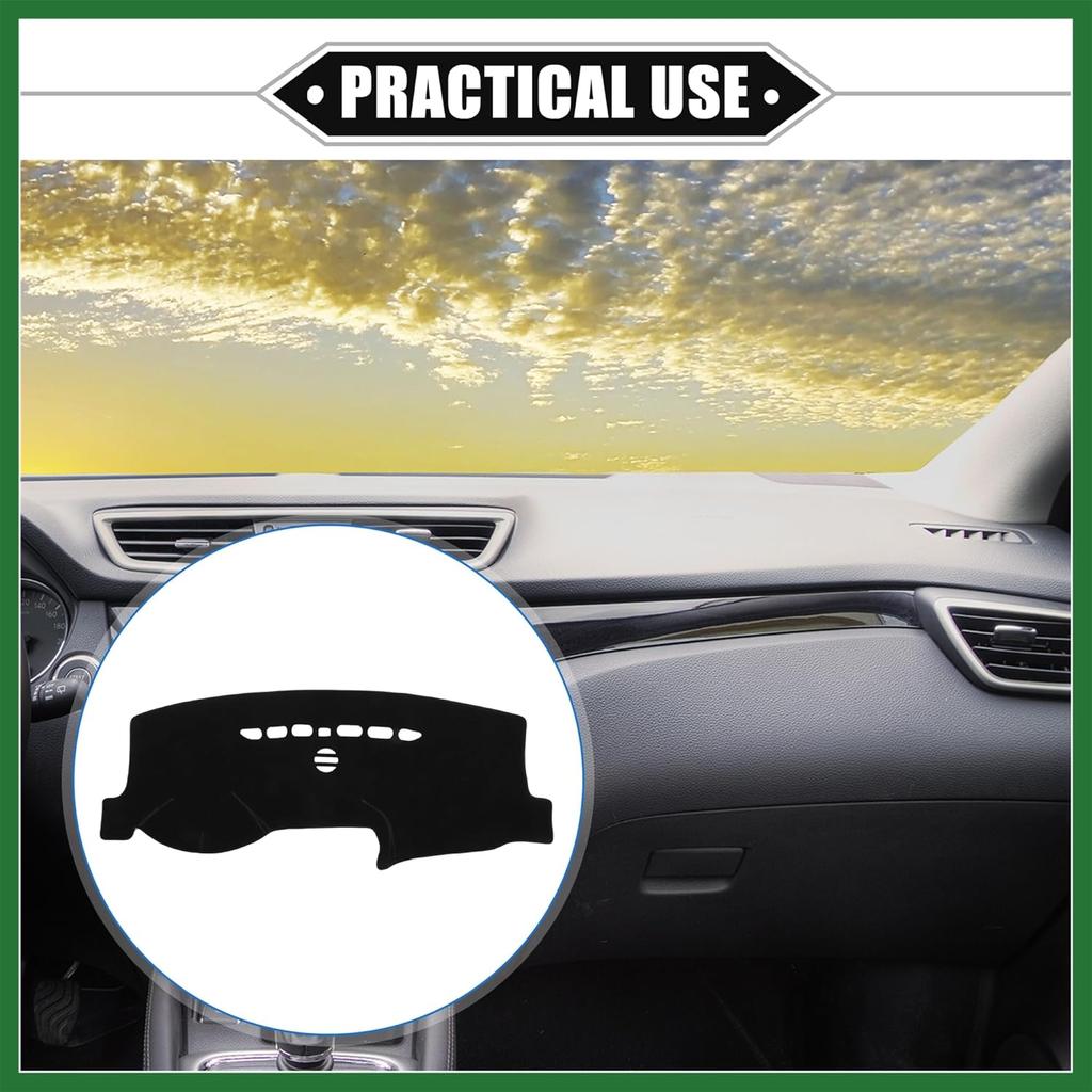 Motoforti Car Dashboard Cover Mat Compatible for Ford Fusion 2013-2021, Protective Polyester Black Center Console Interior Trim Dash Board Mat
