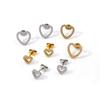 European Diamond-Accented Heart Jewelry Set: Necklace, Bracelet & Earrings in Titanium Steel for Women's Luxurious Style.