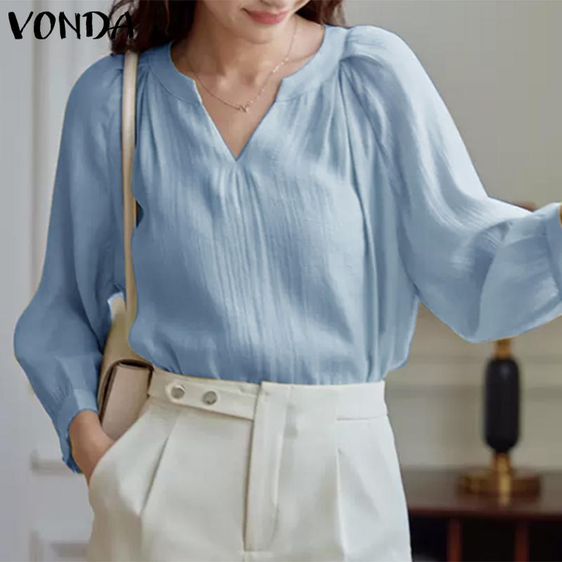 

Женские однотонные повседневные свободные топы с рукавом 3/4 VONDA