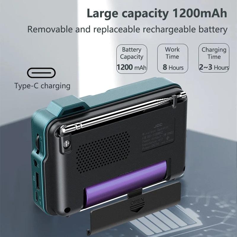 Portable FM Radio Rechargeable Battery USB TF MP3 Music Player Supports Headphone Play Bluetooth Speaker With Receiver FM Radios