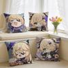 Fischl Cute Genshin Game Cushion Cover Short Plush Pillow Case Room Sofa Cushion Covers Home Decor Funda