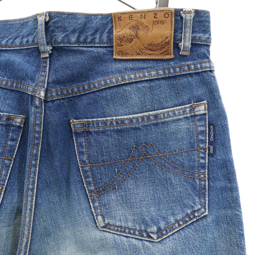 Kenzo 90s Made In Japan Old Denim Pants 76 Blue JEANS Button Fly Men's Used