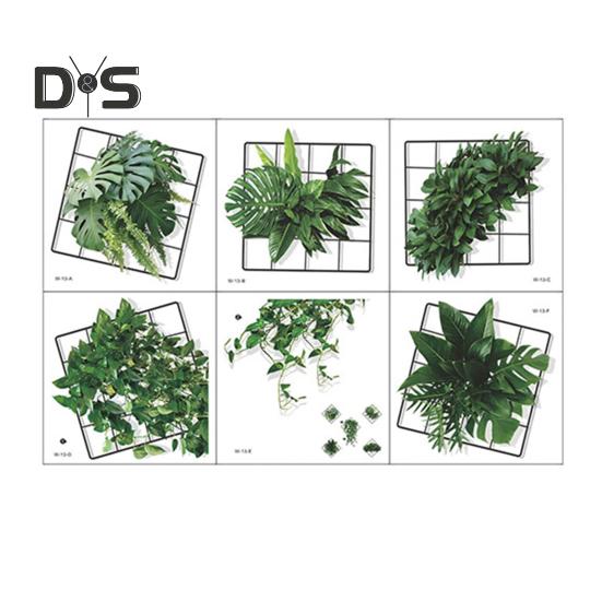 6 ks 3D mřížka nálepka se zelenými rostlinami odnímatelná vodotěsná PVC samolepící samolepicí obývací pokoj ložnice kancelář nástěnné umění dekorace zeleň