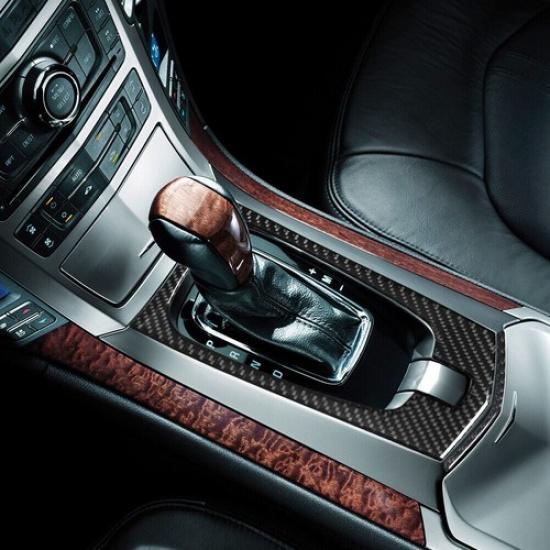 2Pcs For 2008-13 Cadillac CTS Carbon Fiber Interior Gear Shift Cover Trim