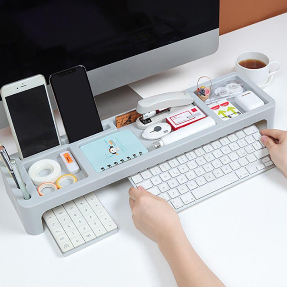 Birou din plastic Raft de depozitare pentru tastatură Raft multifuncțional pentru depozitare cosmetice Acasă/Birou