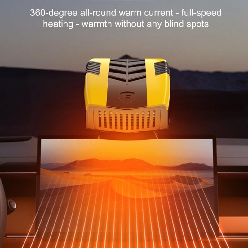 Windshield Defogger Angle Adjustable Heating Fan Car Heater Self Adhesive Demister Defroster Rotating Heating Dryer
