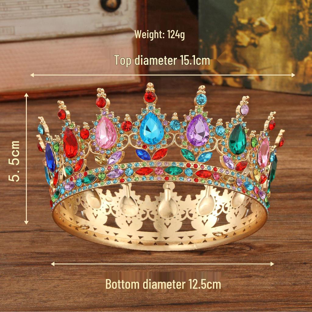 Elegancka Korona Ślubna Nakrycie Głowy: Wykwintna Dekoracja Tortu Weselnego, Urodzinowego i Akcesoria do Włosów dla Panny Młodej