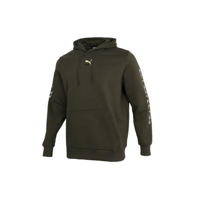 Puma Sports Casual Logo Print Hooded Sweatshirt Men Sweatshirts Dark-Green 531243-70