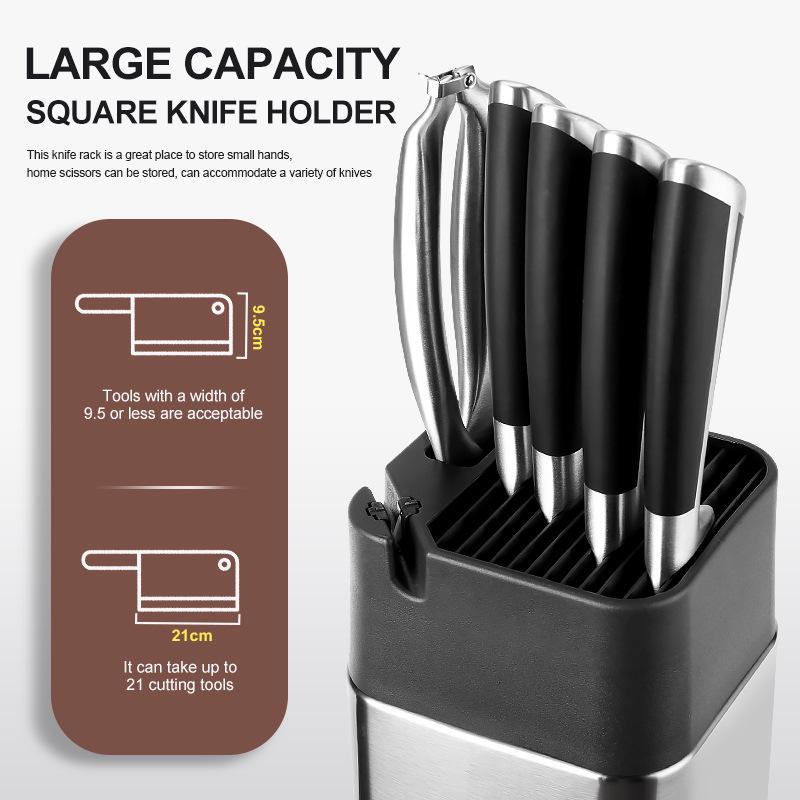 Multi-Functional Stainless Steel Knife Stand with Built-in Sharpener