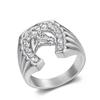 New Hip-Hop Jewelry Titanium Steel Gold-Plated Diamond-Studded Horse Head Men's Ring