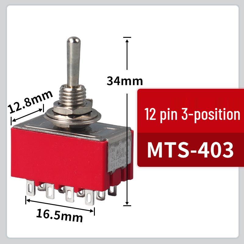 MTS-102/103 Rocker Switch: 3/6 Pins, 2/3 Positions, Single/Double Pole Toggle Switch