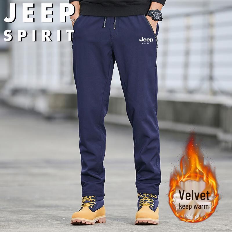 

JEEP SPIRIT Men s Lamb Wool Lined Casual Sports Pants 4XL
