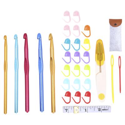 Crochet Hooks Aluminum Material Ergonomic Handle Detailed Size DIY Making Light Weight Knitting