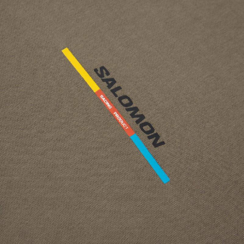 SALOMON Sportstyle Series Comfortable Simple Letter Hoodie Men Hoodies Brown C25481