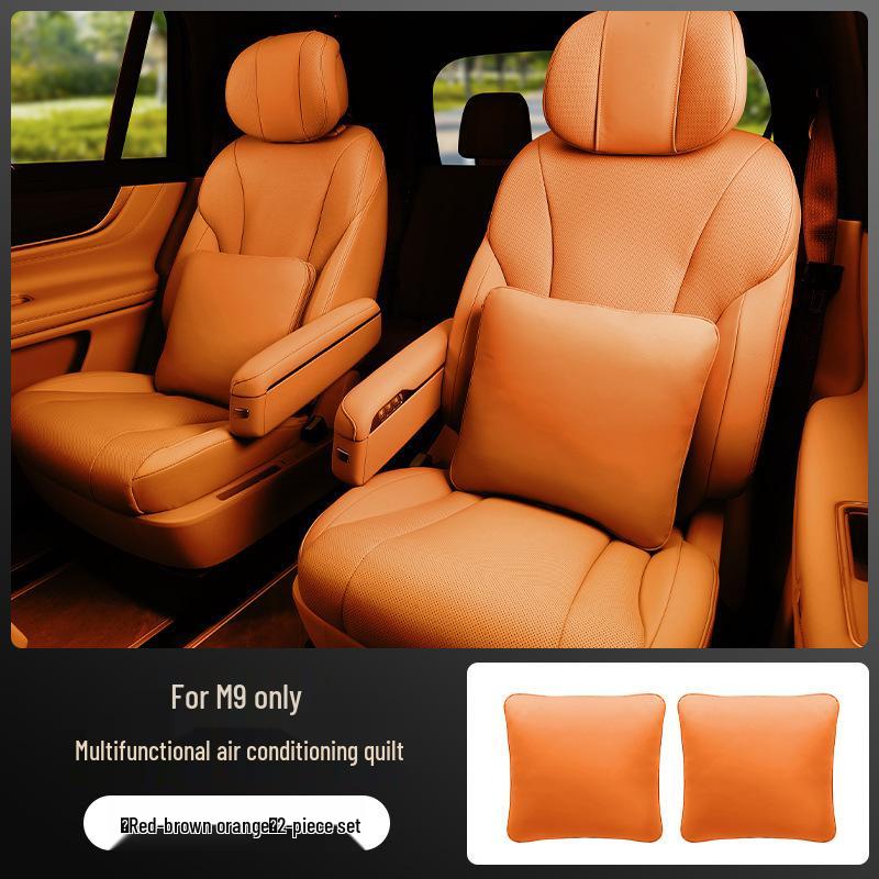 Dual-Use AITO M9 Car Cushion & Blanket with High-Grade Lumbar Support