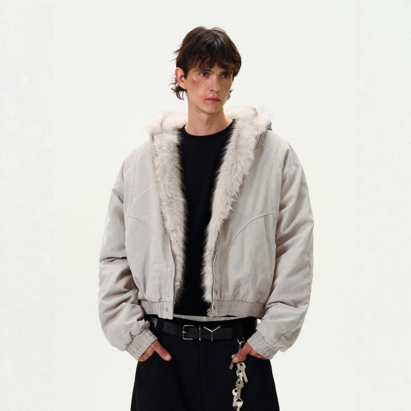 Mens Thick Warm Winter Hooded Loose Fit Cotton Coat Solid Color Casual Daily Wear
