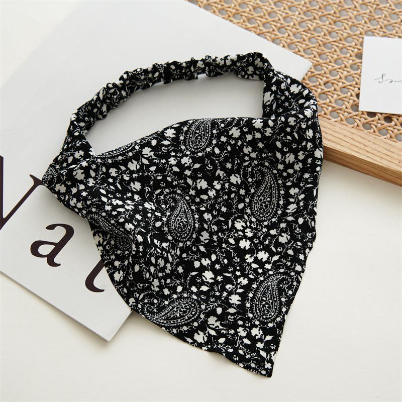 Paisley Elastic Headband Muslim Hijab Hair Band Women's Turban Vintage Head Wrap Hair Accessory