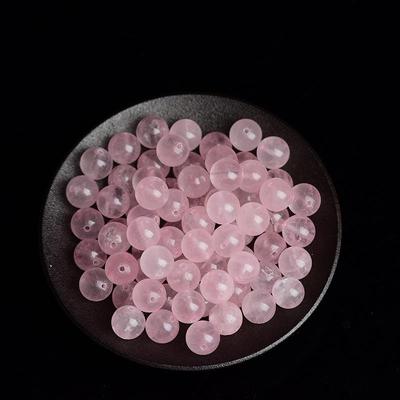 Hibiscus Light Pink Crystal Semi-Finished Round Beads for DIY Jewelry Making