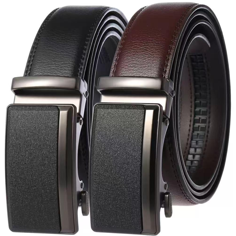 Men's High-End Genuine Leather Automatic Buckle Belt for Casual Trousers